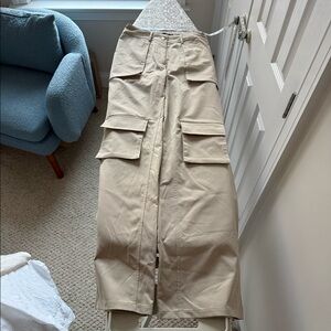 PLT Wide Leg Cargo Trousers